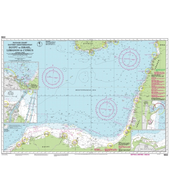 Imray Chart M22: Egypt to Israel, Lebanon and Cyprus