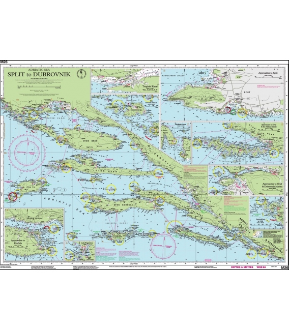 Imray Chart M26: Split to Dubrovnik, 2023 Edition
