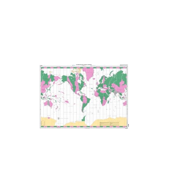 OceanGrafix French (SHOM) Nautical Chart 0101Q Planisphère des fuseaux horaires (axé sur 65° W)