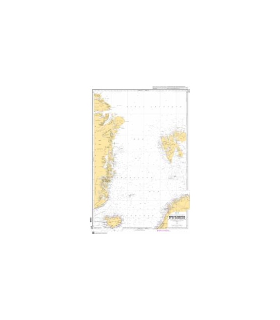 OceanGrafix French (SHOM) Nautical Chart 6014 Mers Norvège et Groenland - Terre Peary au Scoresby Sound et Trondheim au Cap Nord