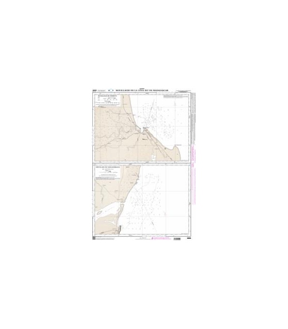 OceanGrafix French (SHOM) Nautical Chart 6595 Mouillages de la côte Est de Madagascar