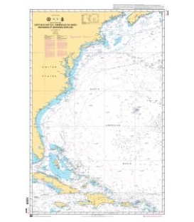 OceanGrafix French (SHOM) Nautical Chart 6619 Côte Sud-Est de lAmérique du Nord, Bahamas et Grandes Antilles