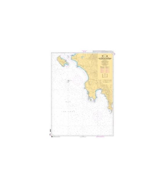 OceanGrafix French (SHOM) Nautical Chart 7195 Côte Ouest du Péloponnèse - De Nísos Zákinthos à Ákra Taínaro