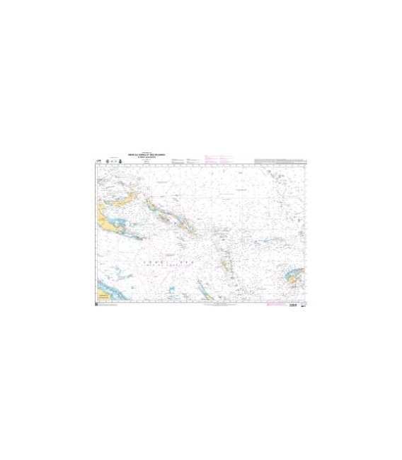 OceanGrafix French (SHOM) Nautical Chart 6671 Mers du Corail et des Salomon - et mers adjacentes