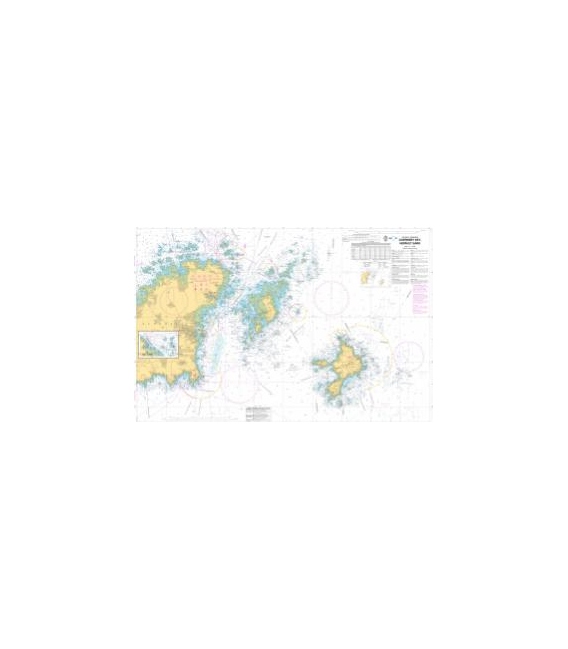 OceanGrafix French (SHOM) Nautical Chart 6904 Guernsey Est, Herm et Sark