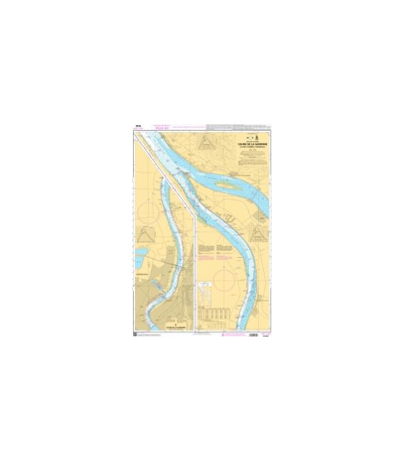 OceanGrafix French (SHOM) Nautical Chart 7030 Cours de la Garonne - Du Bec dAmbès à Bordeaux