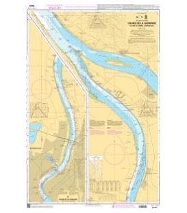 OceanGrafix French (SHOM) Nautical Chart 7030 Cours de la Garonne - Du Bec dAmbès à Bordeaux