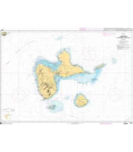 OceanGrafix French (SHOM) Nautical Chart 7345 Guadeloupe - De Montserrat à Marie-Galante