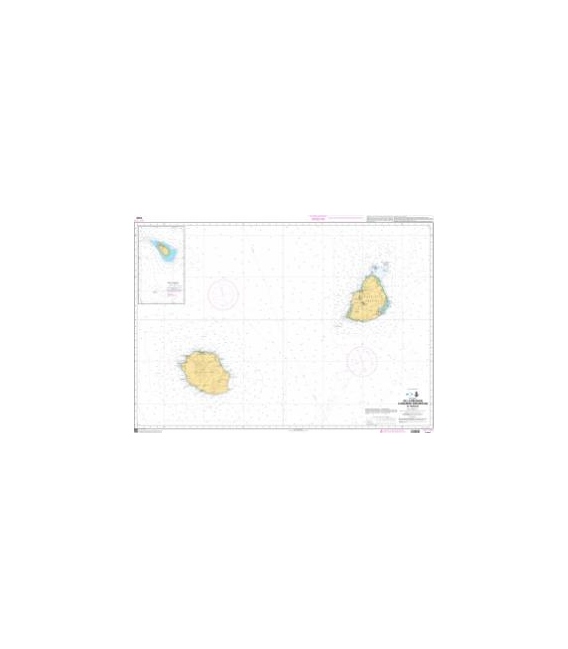 OceanGrafix French (SHOM) Nautical Chart 7349 De la Réunion à Maurice (Mauritius) - Ile Tromelin