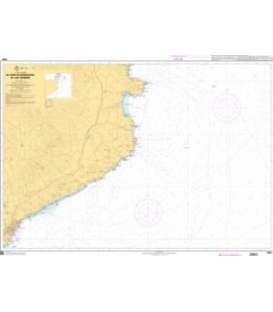 OceanGrafix French (SHOM) Nautical Chart 7663 Du port de Barcelona au Cap Cerbère