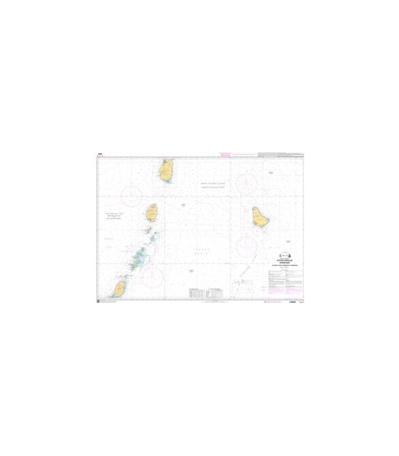OceanGrafix French (SHOM) Nautical Chart 7629 Petites Antilles - Partie Sud - De Saint Lucia à Grenada et Barbados