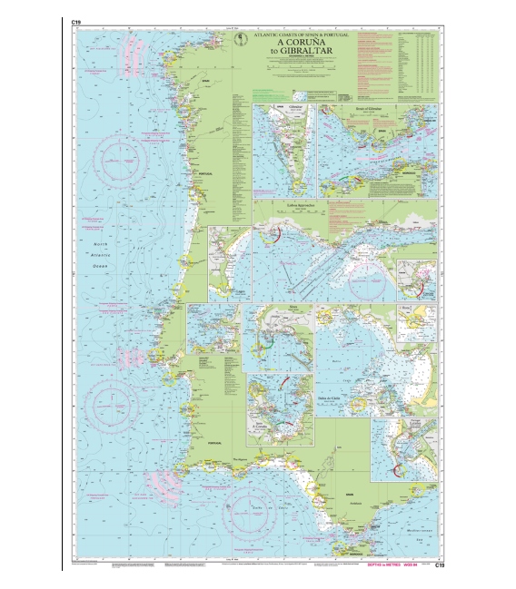 Imray Chart C19 A Coruña to Gibraltar