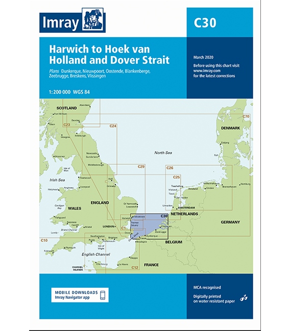 Imray Chart C30 Harwich to Hoek van Holland and Dover Strait