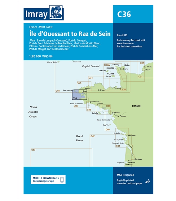Imray Chart C36 Île d’Ouessant to Raz de Seine