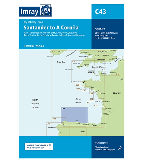 Imray Chart C43 Santander to A Coruña