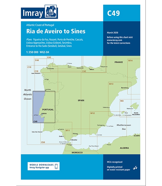 Imray Chart C49 Ria de Aveiro to Sines