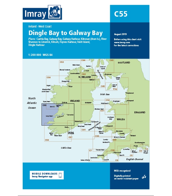 Imray Chart C55 Dingle Bay to Galway Bay