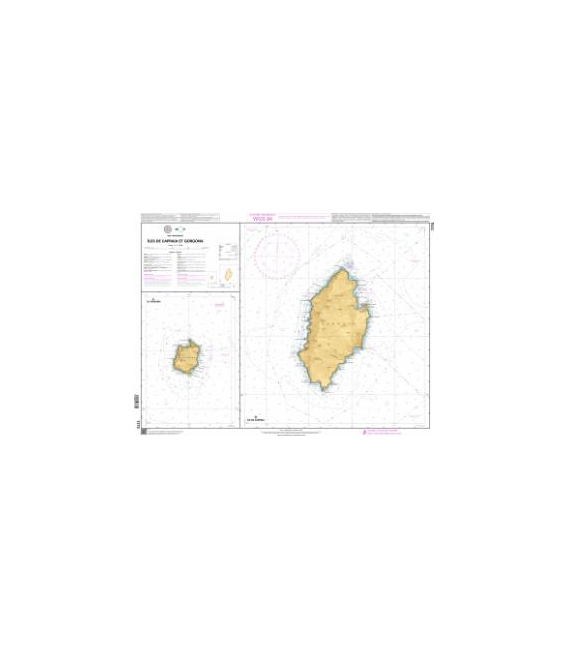 OceanGrafix French (SHOM) Nautical Chart 7773 Îles de Capraia et Gorgona