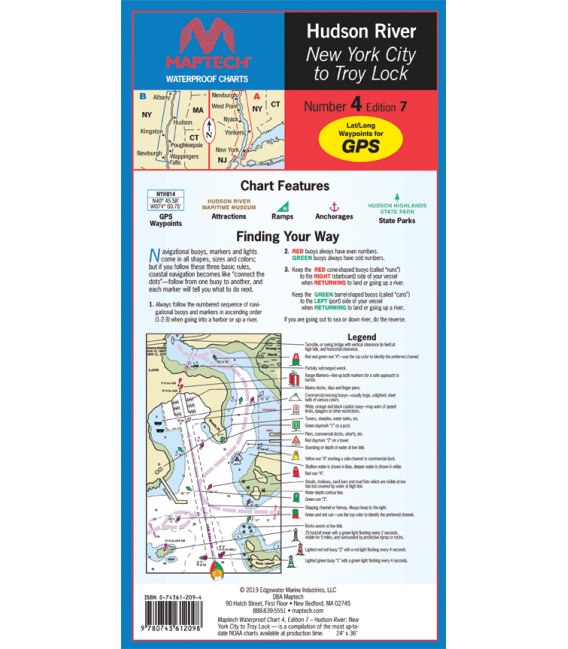 Maptech - Hudson River Waterproof Chart