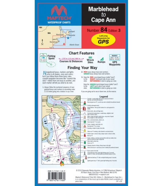 Maptech - Marblehead to Cape Ann Waterproof Chart