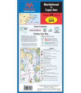Maptech Waterproof Chart WPC084, Marblehead to Cape Ann, 3rd Edition, 2016