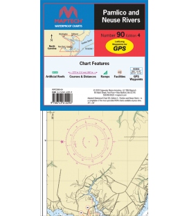 Maptech Waterproof Chart WPC090, Pamlico and Neuse Rivers, 4th Edition, 2020