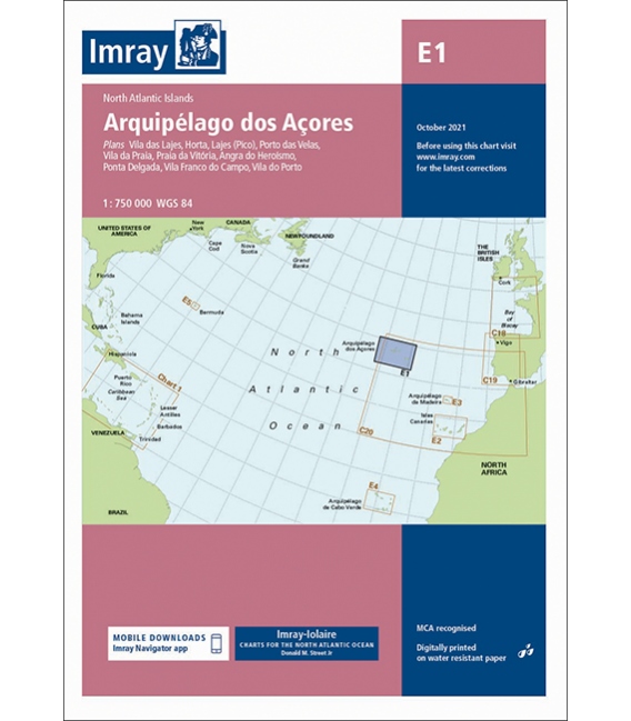 Imray Chart E1 Arquipelago dos Açores 