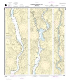 NOAA Chart 18553 Franklin D. Roosevelt Lake - Northern Part