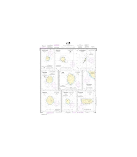 NOAA Chart 81086 Plans in the Mariana Islands - Faraloon de Pajaros - Sarigan Island - Farallon de Medinilla - Ascuncion Island 