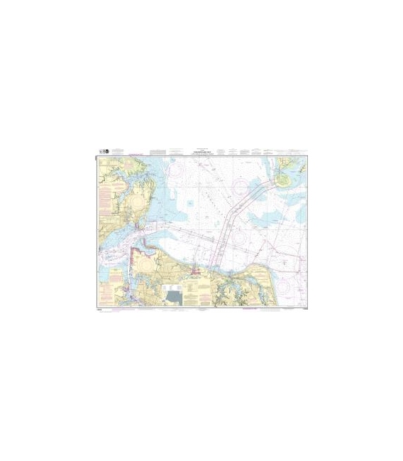NOAA Chart 12222 Chesapeake Bay Cape Charles to Norfolk Harbor