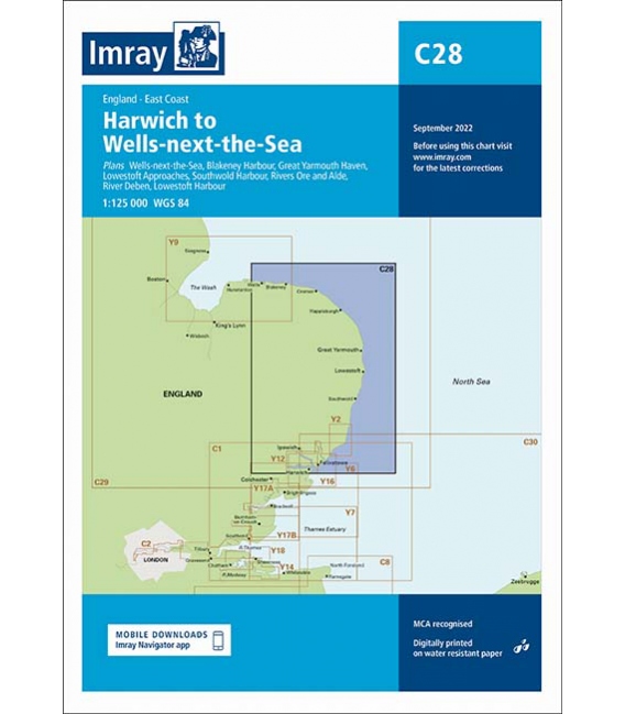 Imray Chart C28 Harwich to Wells-next-the-Sea
