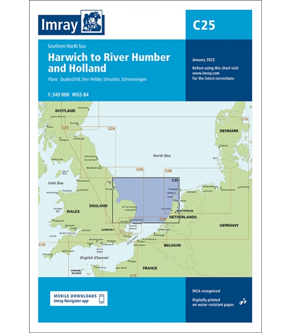 Imray Chart C25 Harwich to River Humber and Holland