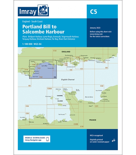 Imray Chart C5 Bill of Portland to Salcombe Harbour