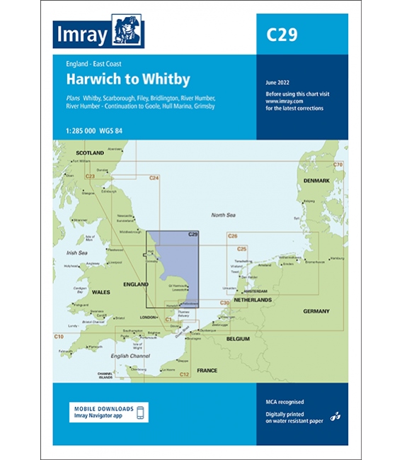 Imray Chart C29 Harwich to Whitby