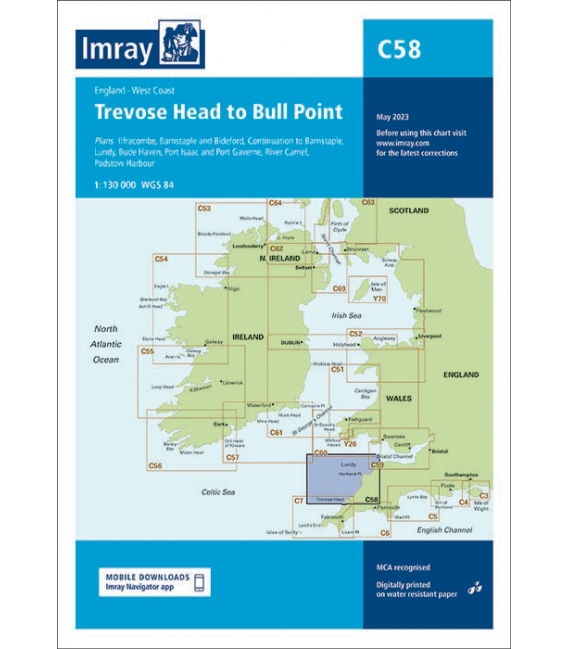 Imray Chart C58 Trevose Head to Bull Point