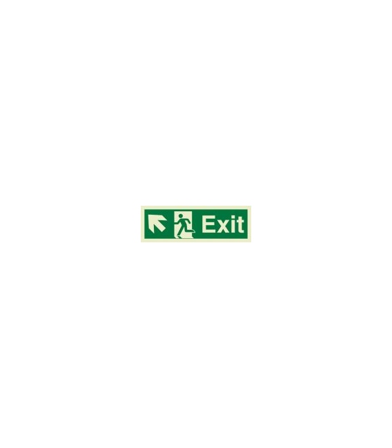 4361 Exit + Running man symbol + arrow diagonally up left