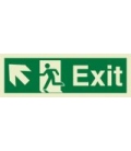 4361 Exit + Running man symbol + arrow diagonally up left