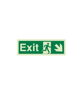 4364 Exit + Running man symbol + arrow diagonally down right