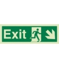 4364 Exit + Running man symbol + arrow diagonally down right