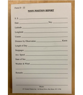 Noon Position Report Book