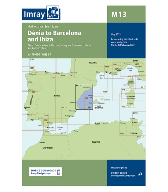 Imray Chart M13 Dénia to Barcelona and Ibiza, 2023 Edition