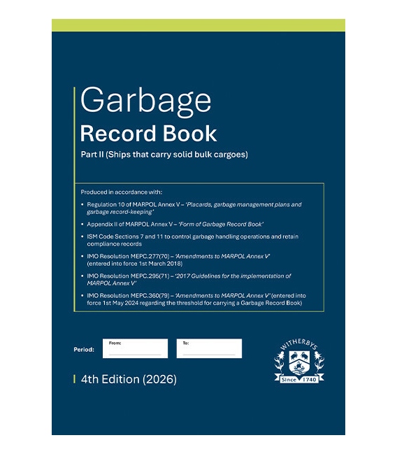 Garbage Record Book, Part II (Ships that carry solid bulk cargoes) (4th Edition, 2026)