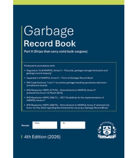 Garbage Record Book, Part II (Ships that carry solid bulk cargoes) (4th Edition, 2026)