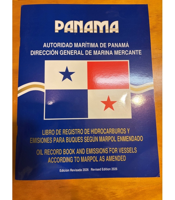 Panama Oil Record Book & Emissions According to MARPOL as amended for vessels (2026)