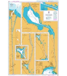 British Admiralty Nautical Chart 233 Suez Canal (Qanat as Suways)