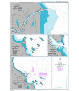 British Admiralty Nautical Chart 374 Ports in the Gulf of Mexico