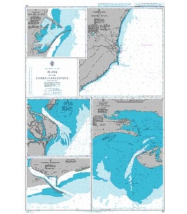 British Admiralty Nautical Chart 531 Plans on the Coast of Argentina