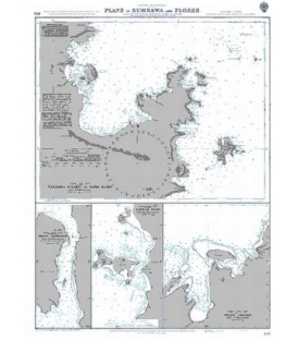 Britsh Admiralty Nautical Chart 895 Plans in Sumbawa and Flores