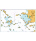 British Admiralty Nautical Chart 1095 Steno Kafirea to Rhodes Channel