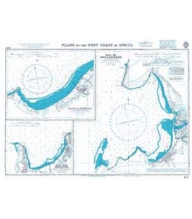 British Admiralty Nautical Chart 1197 Plans on the West Coast of Africa